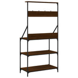 Scaffale Cucina Ganci 4Ripiani Rovere Marrone Legno truciolato