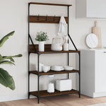 Scaffale Cucina Ganci 4Ripiani Rovere Marrone Legno truciolato