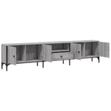 Mobile TV Cassetto Grigio Sonoma 200x25x44 cm Legno truciolato