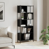 Libreria Nera 72x28x172 cm in Legno truciolato