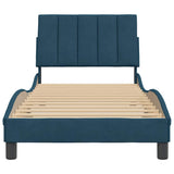 Giroletto senza Materasso Hanko Blu 90x190 cm in Velluto
