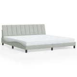 Giroletto senza Materasso Hanko Grigio Chiaro 200x200 cm Velluto