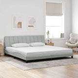 Giroletto senza Materasso Hanko Grigio Chiaro 200x200 cm Velluto