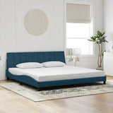 Giroletto senza Materasso Blu 90x190 cm in Velluto