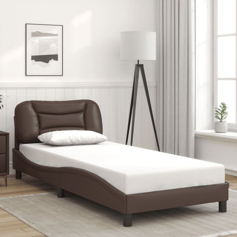 Giroletto con Testiera Marrone 90x200 cm in Similpelle
