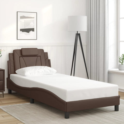 Giroletto con Testiera Marrone 90x200 cm in Similpelle
