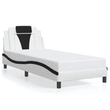 Giroletto Viana senza Materasso Bianco e Nero 90x200 cm in Similpelle
