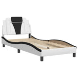 Giroletto Viana senza Materasso Bianco e Nero 90x200 cm in Similpelle