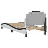 Giroletto Viana senza Materasso Bianco e Nero 90x200 cm in Similpelle