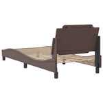Giroletto con Testiera Marrone 90x200 cm in Similpelle