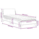 Letto con Materasso Dover Tortora 80x200 cm in Tessuto