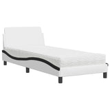 Letto con Materasso Dover Nero e Bianco 80x200 cm in Similpelle