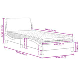 Letto con Materasso Dover Blu 90x190 cm in Tessuto