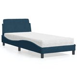 Letto con Materasso Dover Blu 90x190 cm in Velluto