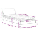 Letto con Materasso Dover Blu 90x190 cm in Velluto