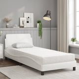 Letto con Materasso Dover Bianco 90x190 cm in Similpelle