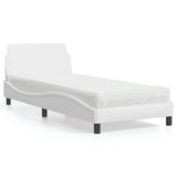 Letto con Materasso Dover Bianco 90x190 cm in Similpelle