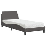 Letto con Materasso Dover Grigio 90x190 cm in Similpelle