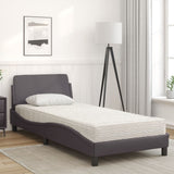 Letto con Materasso Dover Grigio 90x190 cm in Similpelle