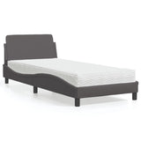 Letto con Materasso Dover Grigio 90x190 cm in Similpelle