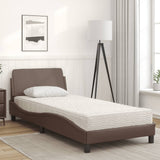 Letto con Materasso Dover Marrone 90x200 cm in Similpelle