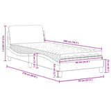 Letto con Materasso Dover Marrone 90x200 cm in Similpelle