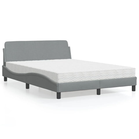 Letto con Materasso Dover Grigio Chiaro 120x200cm Tessuto