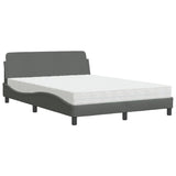 Letto con Materasso Dover Grigio Scuro 120x200 cm Tessuto