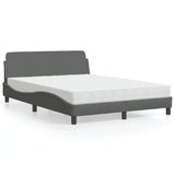 Letto con Materasso Dover Grigio Scuro 120x200 cm Tessuto