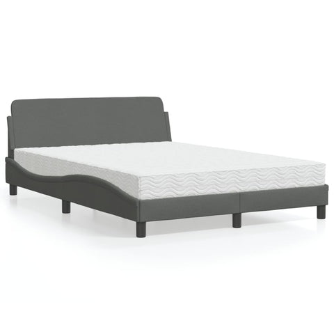 Letto con Materasso Dover Grigio Scuro 120x200 cm Tessuto