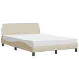 Letto con Materasso Dover Crema 120x200 cm in Tessuto