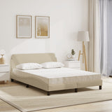 Letto con Materasso Dover Crema 120x200 cm in Tessuto