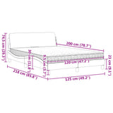 Letto con Materasso Dover Crema 120x200 cm in Tessuto