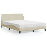 Letto con Materasso Dover Crema 120x200 cm in Tessuto