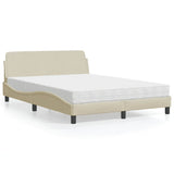 Letto con Materasso Dover Crema 120x200 cm in Tessuto