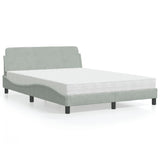 Letto con Materasso Dover Grigio Chiaro 120x200 cm in Velluto