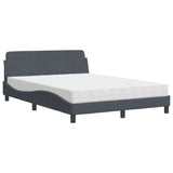 Letto con Materasso Dover Grigio Scuro 120x200 cm in Velluto