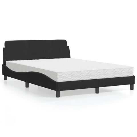 Letto con Materasso Dover Nero 120x200 cm in Velluto