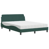 Letto con Materasso Dover Verde Scuro 120x200 cm in Velluto
