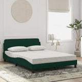 Letto con Materasso Dover Verde Scuro 120x200 cm in Velluto