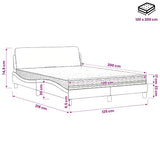 Letto con Materasso Dover Verde Scuro 120x200 cm in Velluto
