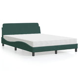 Letto con Materasso Dover Verde Scuro 120x200 cm in Velluto