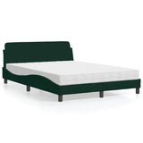Letto con Materasso Dover Verde Scuro 120x200 cm in Velluto