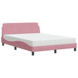 Letto con Materasso Dover Rosa 120x200 cm in Velluto