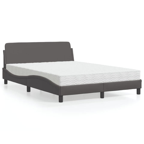 Letto con Materasso Dover Grigio 120x200 cm in Similpelle
