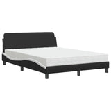 Letto con Materasso Dover Nero e Bianco 120x200 cm in Similpelle