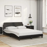 Letto con Materasso Dover Nero e Bianco 120x200 cm in Similpelle