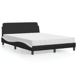 Letto con Materasso Dover Nero e Bianco 120x200 cm in Similpelle