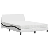 Letto con Materasso Dover Nero e Bianco 120x200 cm in Similpelle