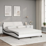 Letto con Materasso Dover Nero e Bianco 120x200 cm in Similpelle